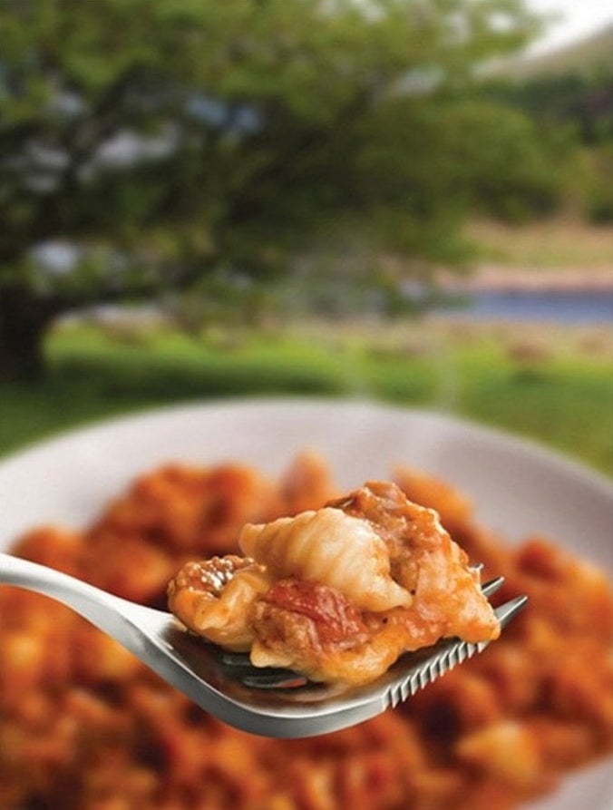 Close up of Wayfayrer’s Pasta bolognese on a fork.