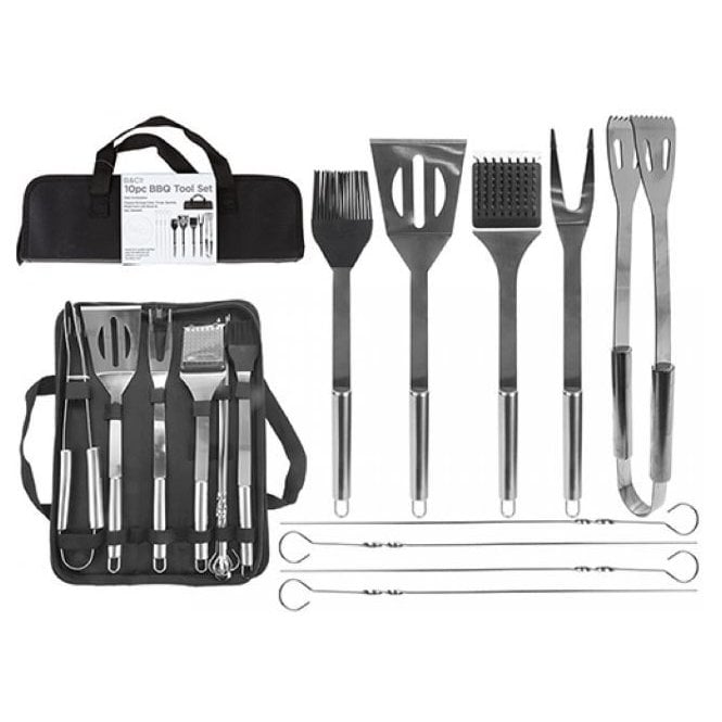 Summit BandCo 10 Piece BBQ Tool Set with Carry Case