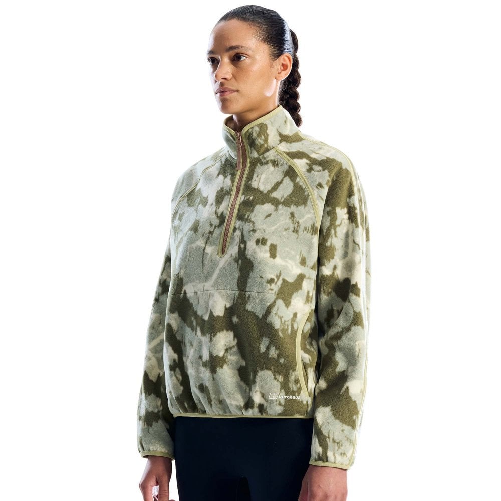 Berghaus Women's Bamburgh Half Zip Fleece - Wisdom Printed - Uk 10 - Green - Image 3