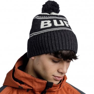 Buff Hido Knitted Beanie - Black