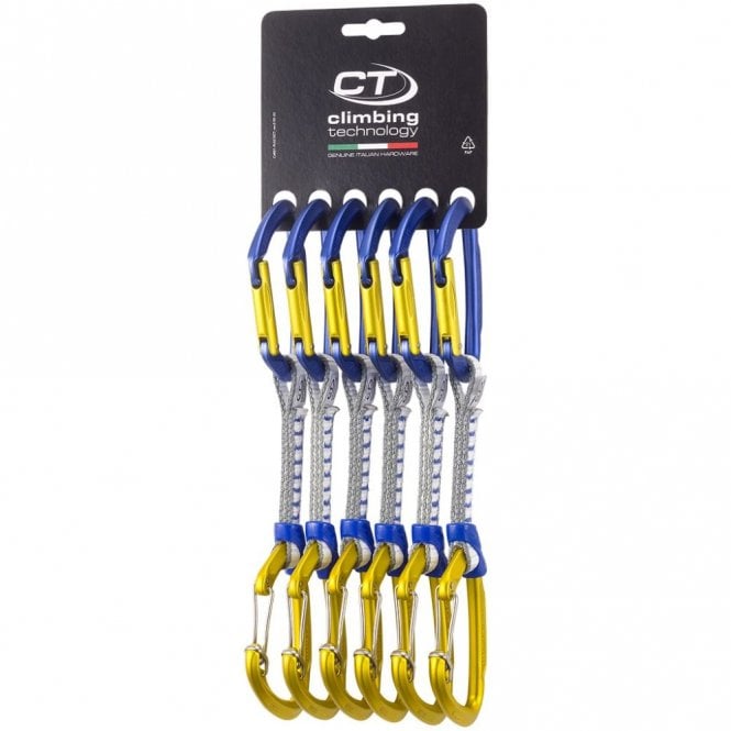 Climbing Technology  Berry DY Quick Draw Set of 6 - 11mm by 12cm - Blue/Gold