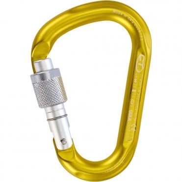 Climbing Technology Snappy Screw Gate HMS Carabiner - Yellow/Silver