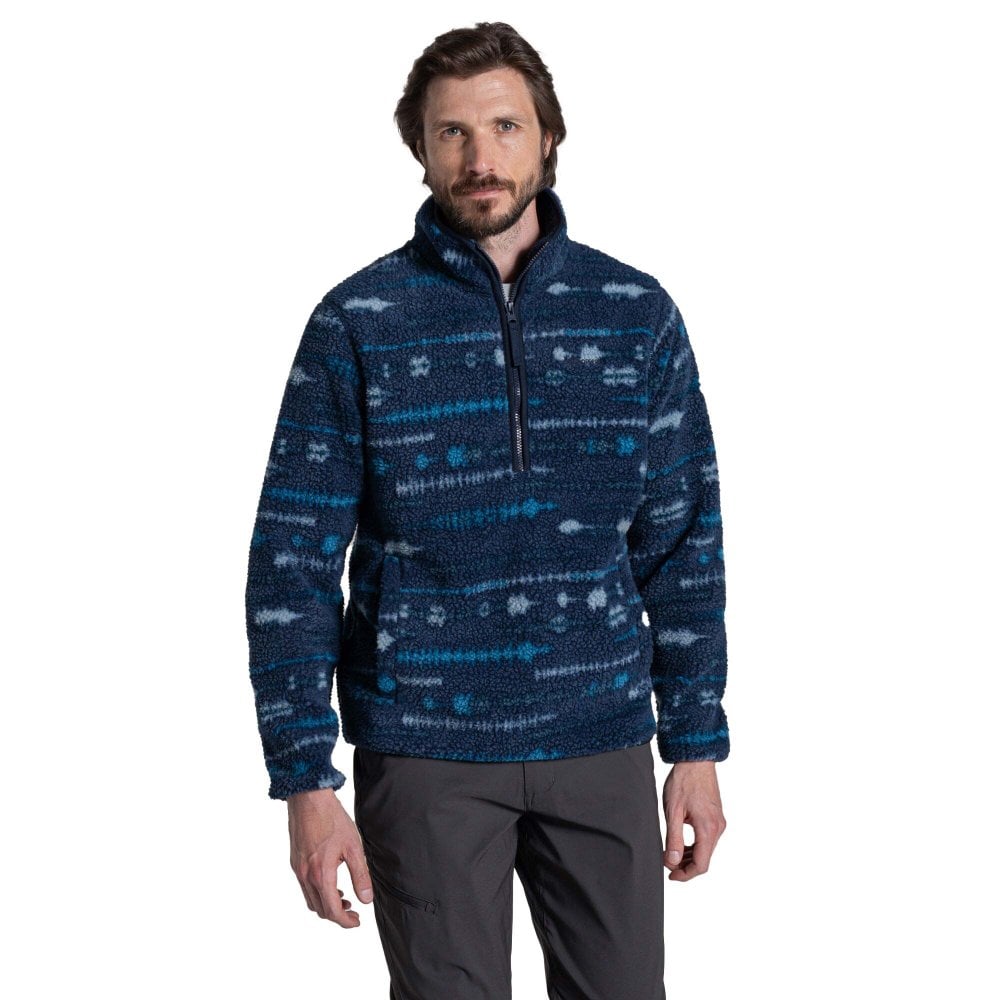 Craghoppers Men's Rawthey Borg Half Zip Fleece Jacket - Blue Navy Print - Size XL - Image 3