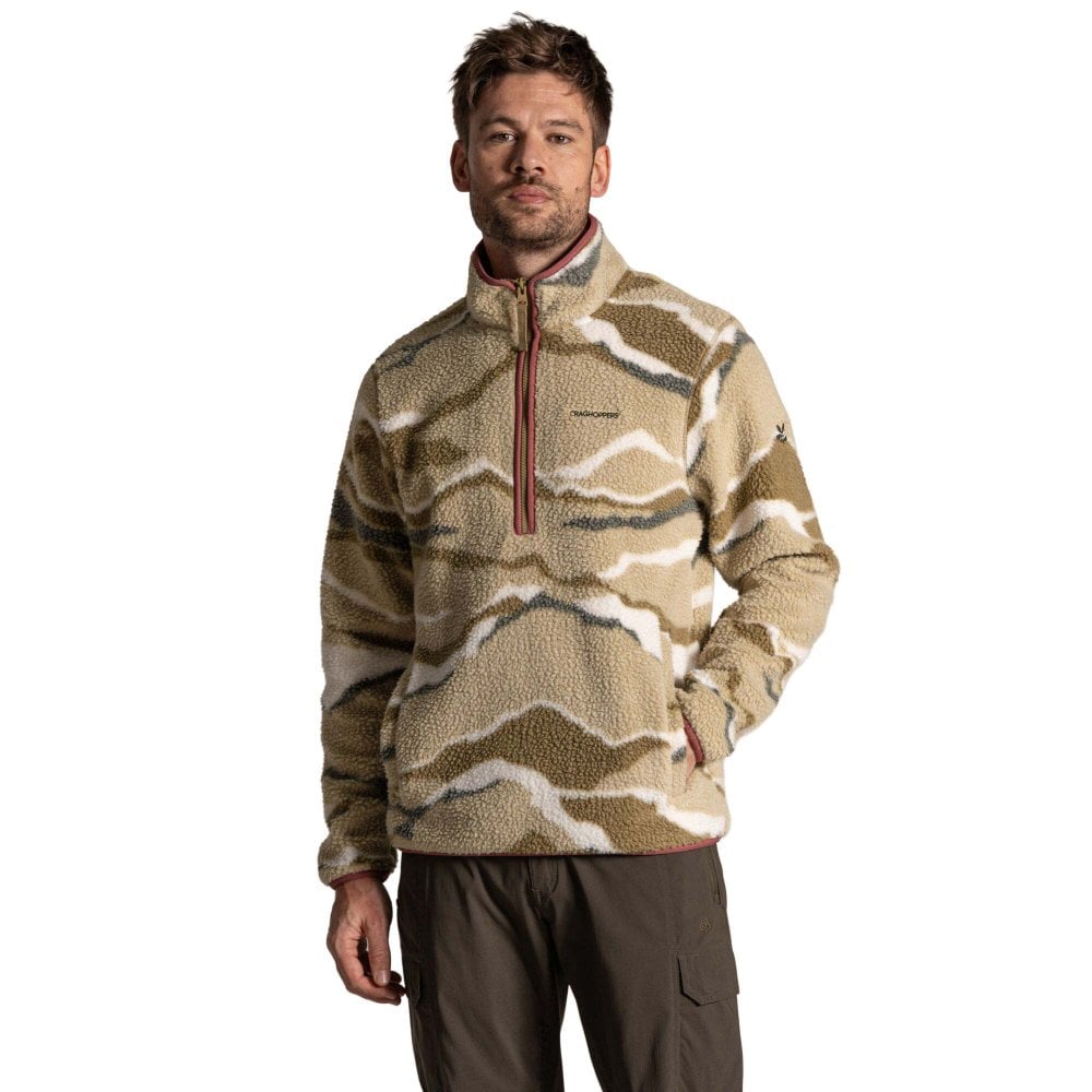 Craghoppers Men's National Trust Rawthey Half Zip Fleece: : Cardamon Print Large - Outdoor Action