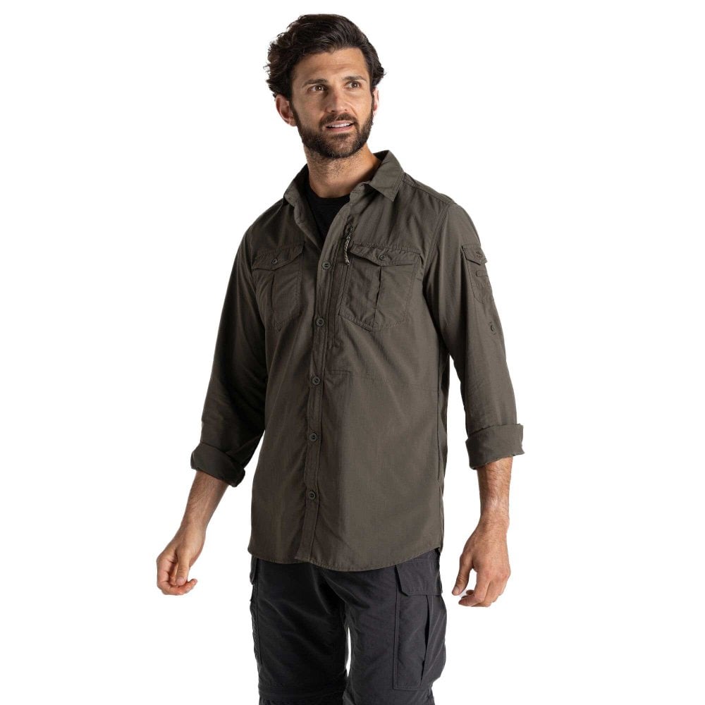 Craghoppers Men's Nosilife Adventure Long Sleeved Shirt Iii: : Woodland Green Xxl