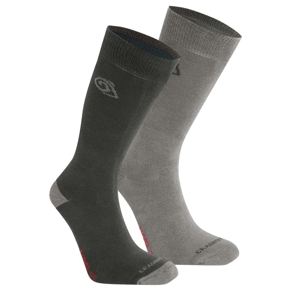 Craghoppers Unisex Black Nosilife Travel Twin Pack Socks In Size 3-5 - Image 3
