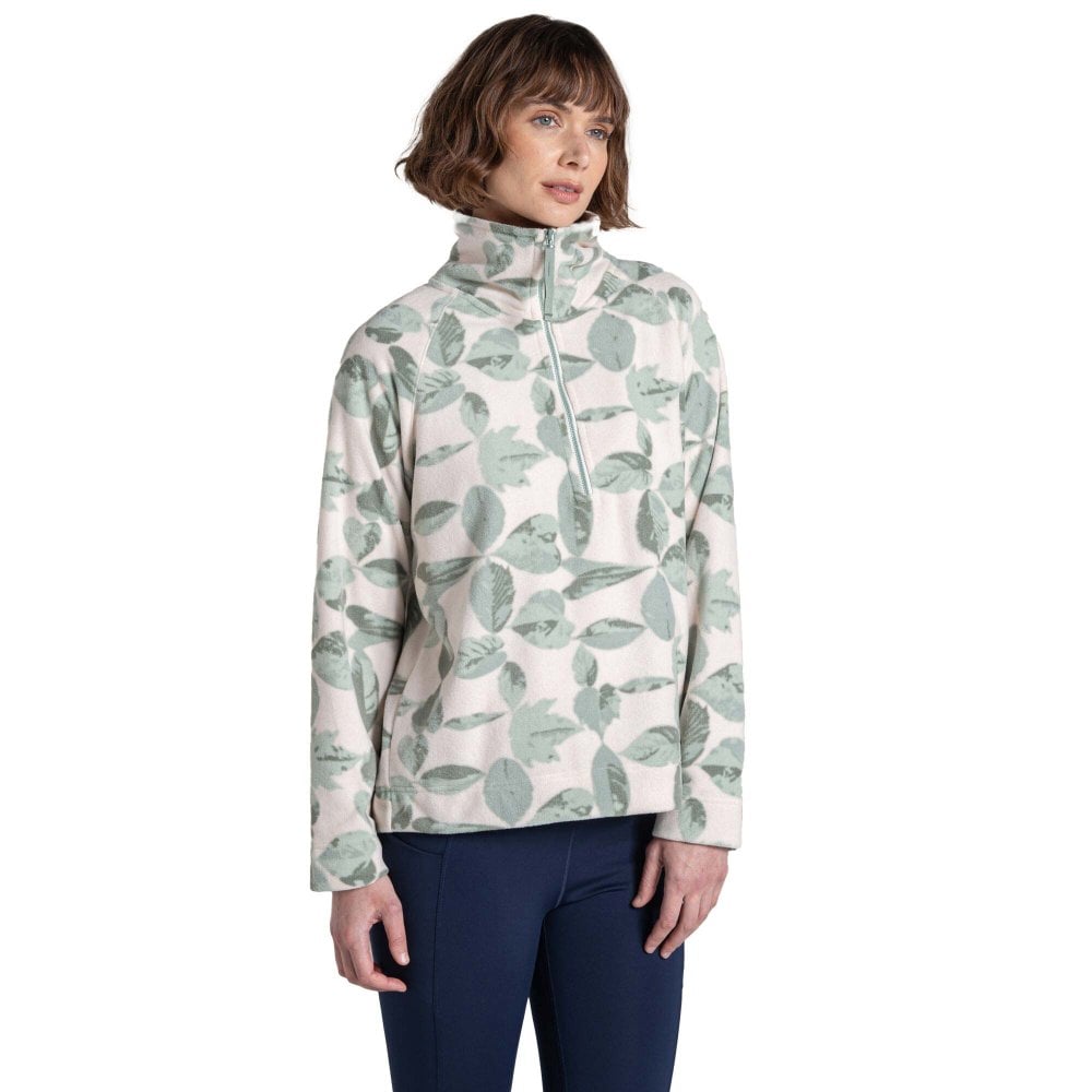 Craghoppers Women's Annjela Half Zip Fleece: : Iced Matcha Print Size 12 - Outdoor Action
