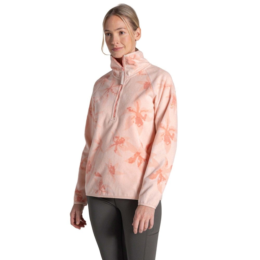 Craghoppers Women's National Trust Reedmace Half Zip Fleece: Sherbert P Sherbert Print Size 16 - Outdoor Action
