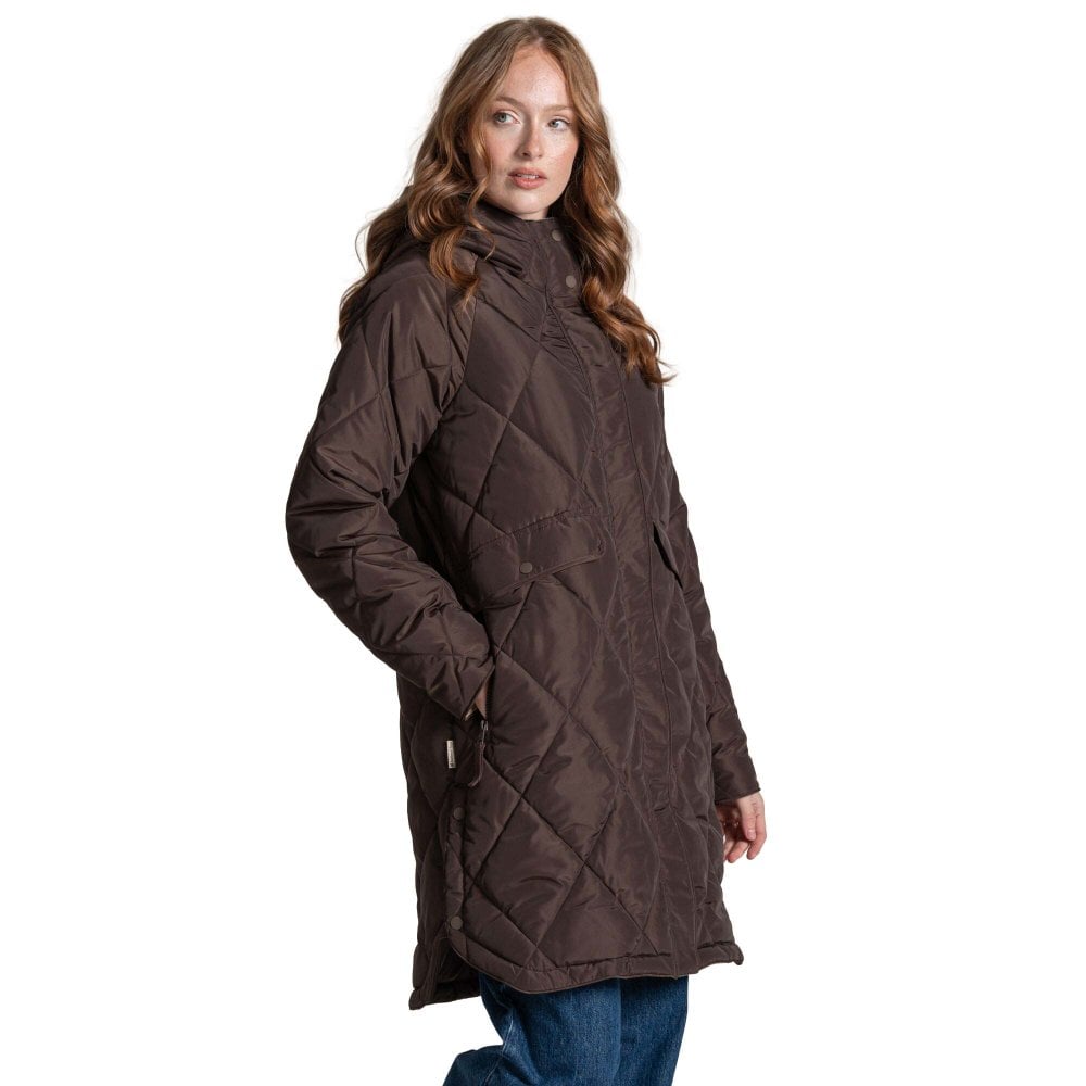 Craghoppers Women's Chocolate National Trust Sweetgrass Hooded Waterproof Jacket In Size 8 - Image 3