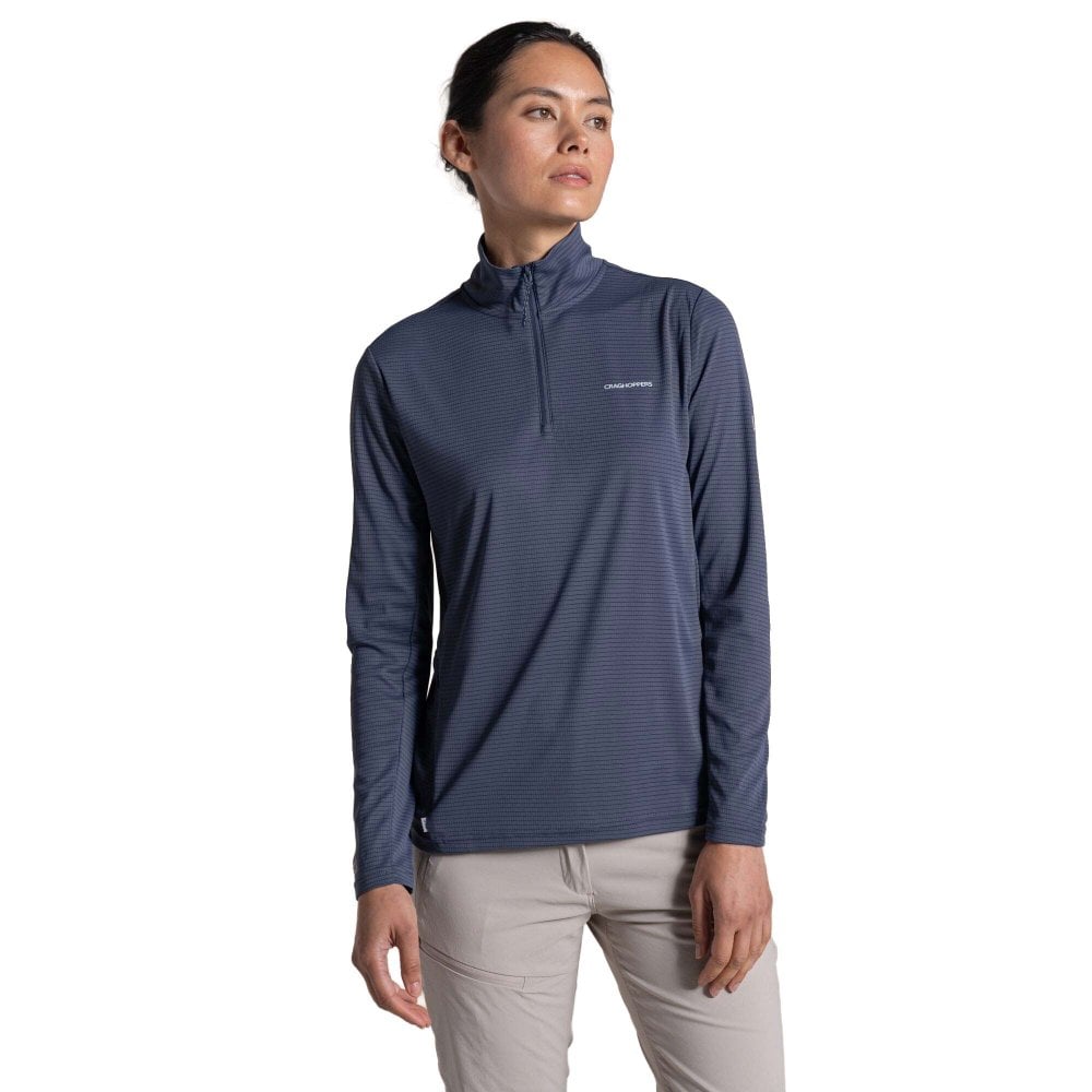 Craghoppers NosiLife Solar Shield+ Half Zip Long Sleeve T-Shirt 36 Blue - Image 6