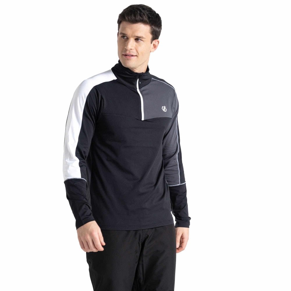 Dare2b Men's Dignify Ii Half Zip Core Stretch Midlayer: : Black/Ebony Grey Large