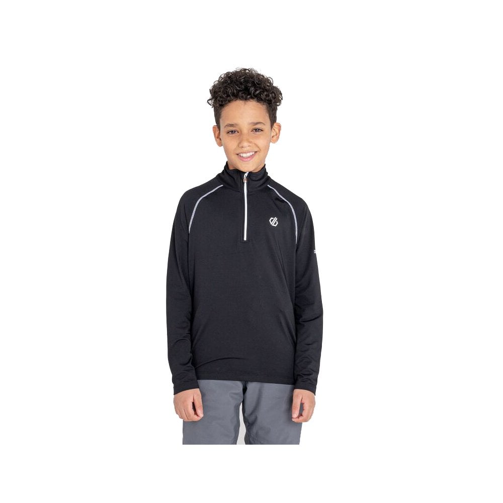 Dare2b Boys Kids Consist Ii Half Zip Core Stretch Midlayer: 5-6 Year Black Size 5-6 Years - Outdoor Action