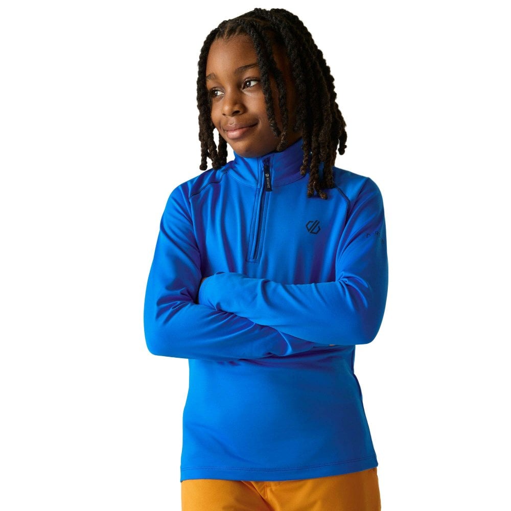 Dare2b Boys Kids Consist Ii Half Zip Core Stretch Midlayer: Athletic Blue Size 7-8 Years - Outdoor Action
