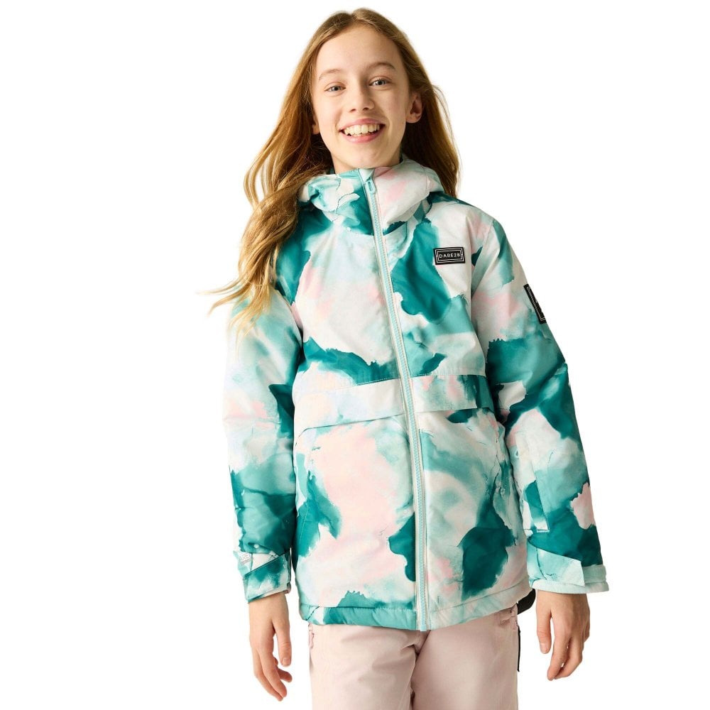 Dare2b Unisex Kids Kids Wing It Ski Jacket: : : 13 Y Teal Marble Print Size 13 Years - Outdoor Action