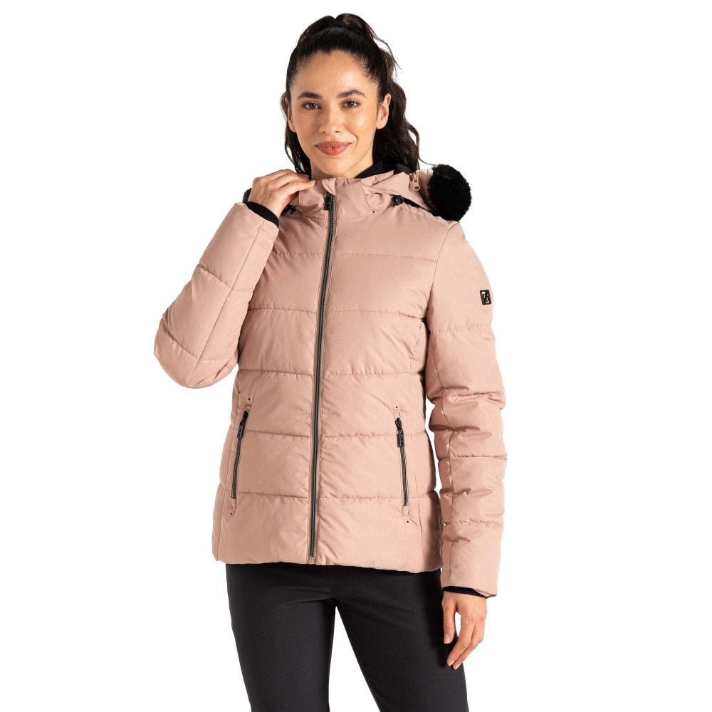 Dare 2B Women's Beige Glamourize V Padded Waterproof Ski Jacket In | Size: 12 - Image 4