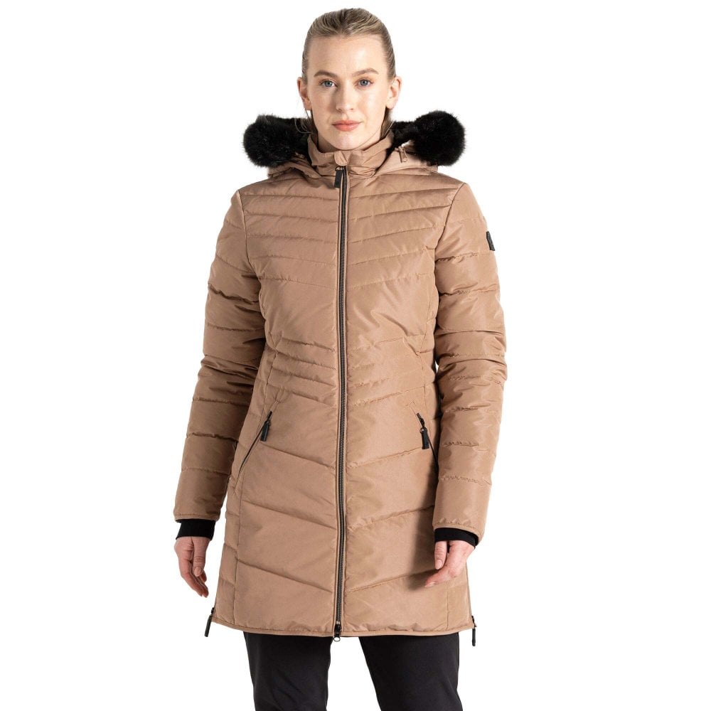 Dare 2B Women's Beige Waterproof Striking Iv Jacket Size: 12 - Image 2