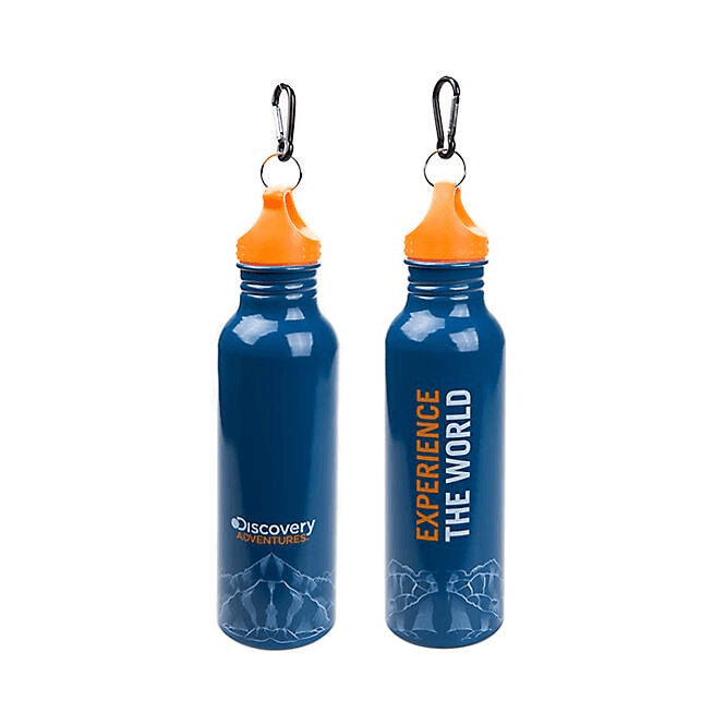 Summit Discovery Adventures 750ml Aluminium Water Bottle - Blue / Orange