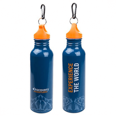 Discovery Adventures 750ml Aluminium Water Bottle - Blue / Orange