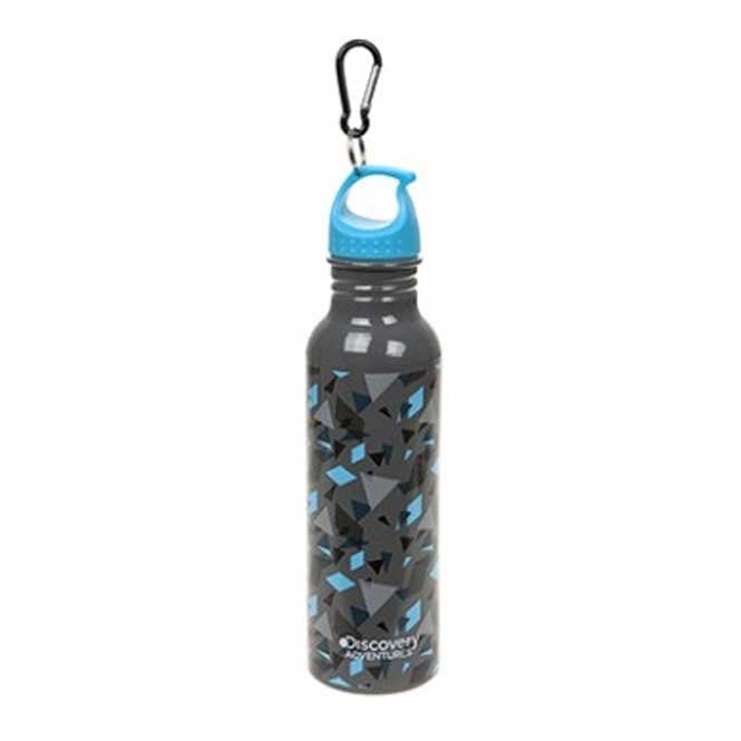 Summit Discovery Adventures 750ml Aluminium Water Bottle - Pattern Grey/Blue Lid