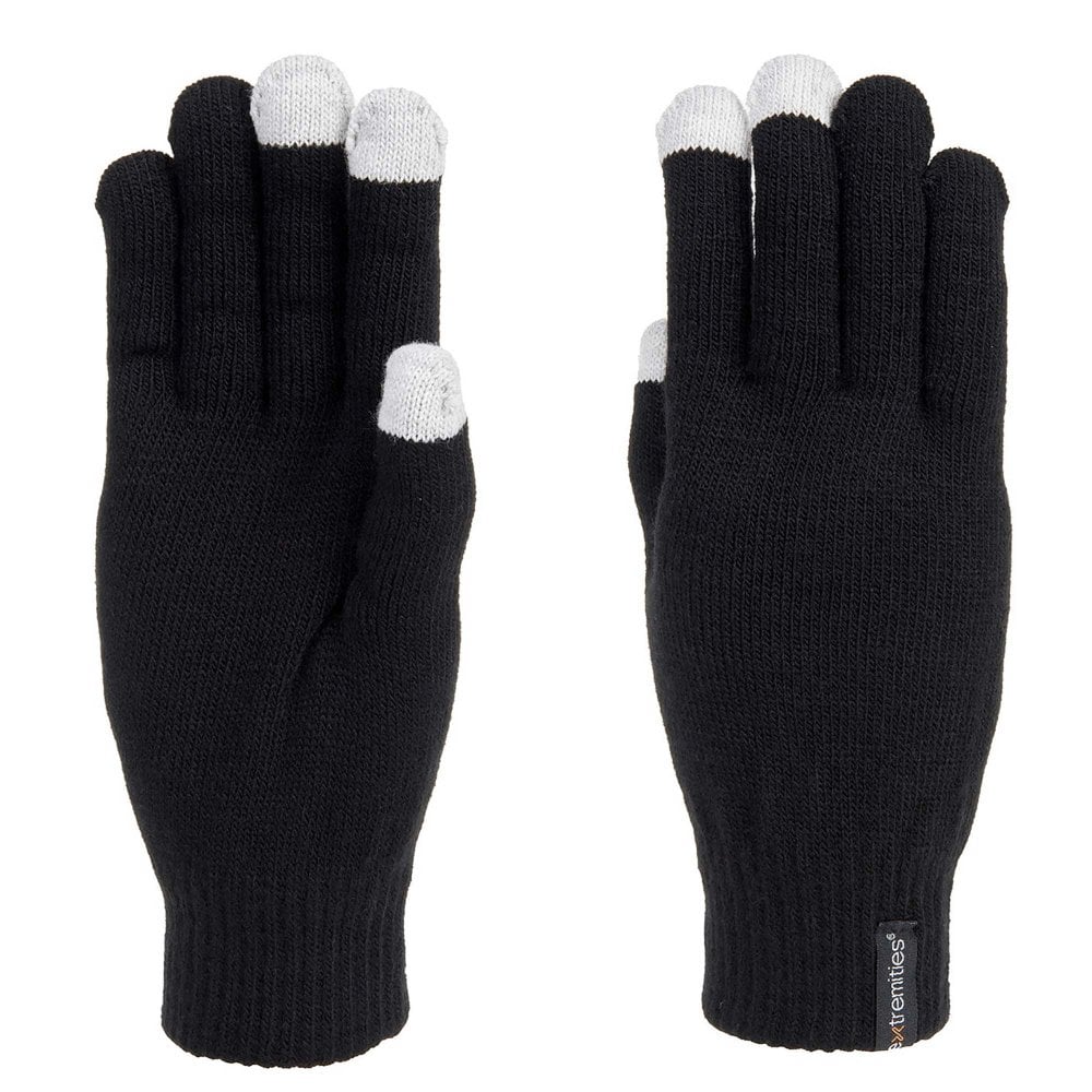 Extremities Unisex Merino Thinny Glove: Colour: Black/Grey 66G - Outdoor Action