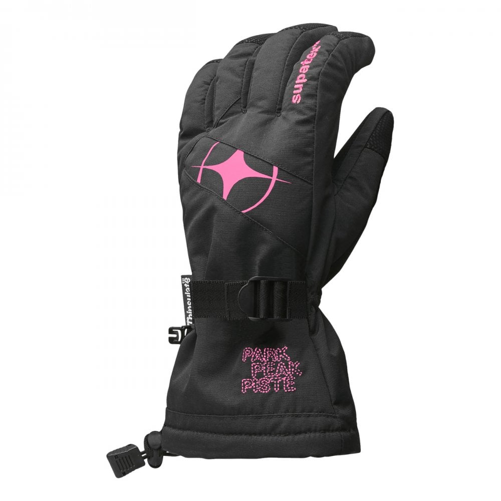 Manbi Kids Epic Ski Gloves: Black/Fuchsia: 6-8 Years Size: 6-8 Years,