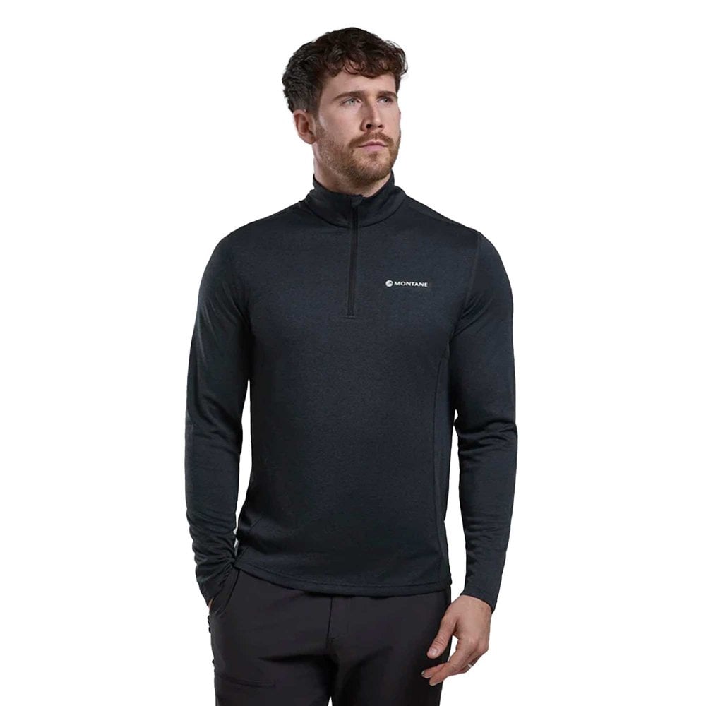 Montane Men's Dart Long Sleeve Zip Neck: : :, Colour: Black Xxl - Outdoor Action