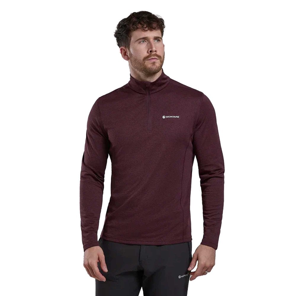 Montane Men's Dark Garnet Dart Long Sleeve Zip Neck: : :, Colour: Dar Medium