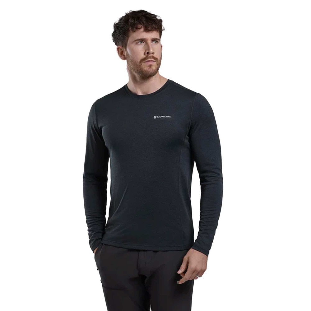 Montane Men's Black Dart Long Sleeve T-Shirt: : :, Colour: Medium