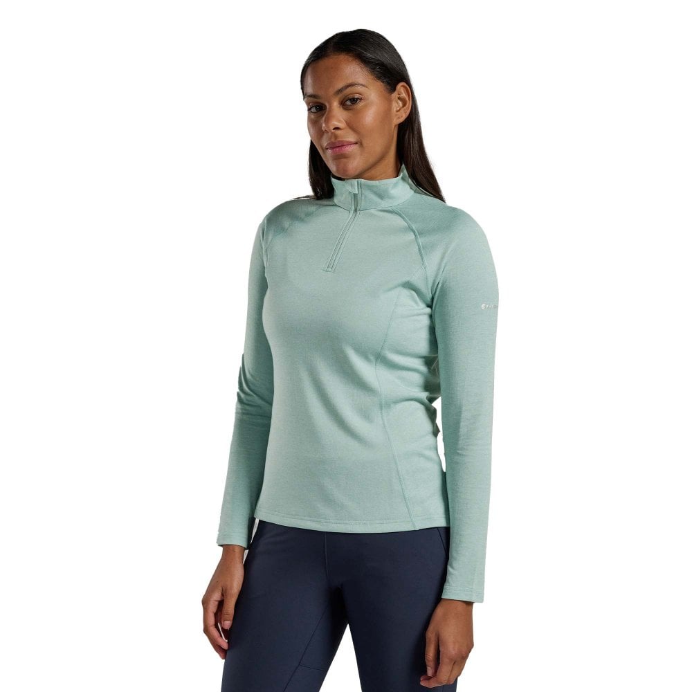 Montane Women's Dart Zip Long Sleeve T-Shirt: : :, Co Sea Mist Size 16 - Outdoor Action