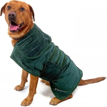 Mountain Paws Dog Towel Robe - Green - X-Large