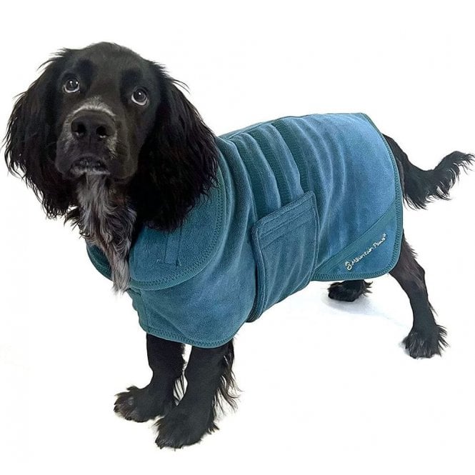 Mountain Paws  Dog Towel Robe - Navy - Large