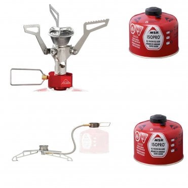MSR MSR Pocket Rocket II Stove + LowDown Remote Adaptor + 2 Isopro 227g Gas
