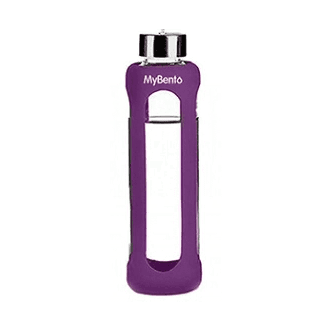 Mybento  500ml Glass Eco Bottle Silicone Cover Purple