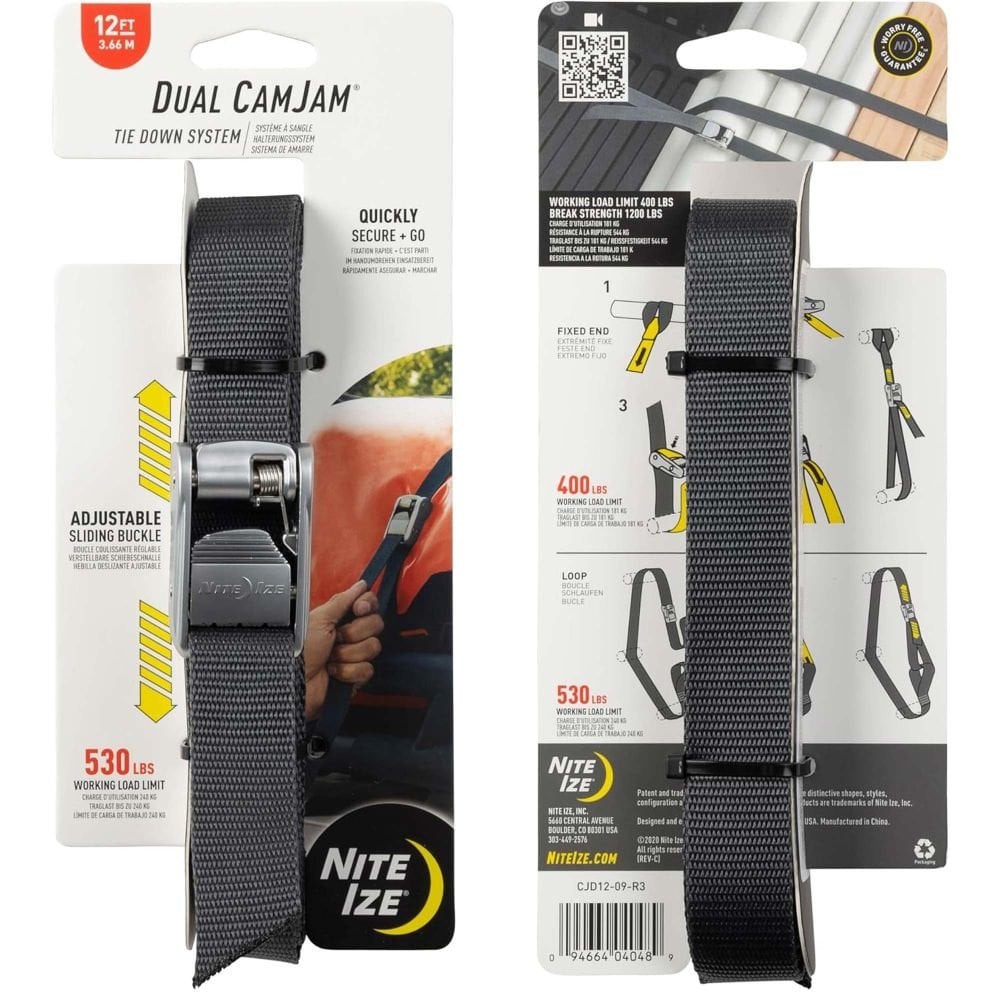 Niteize Nite Ize Dual Cam Jam Tie Down System 12ft view 2