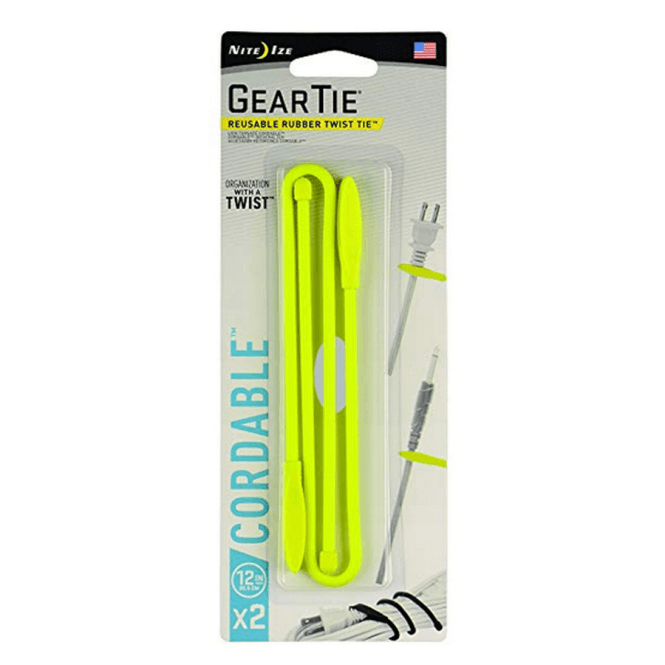 Niteize Nite Ize Gear Tie Cordable Twist Tie 12 In 2 Pk Neon Yellow