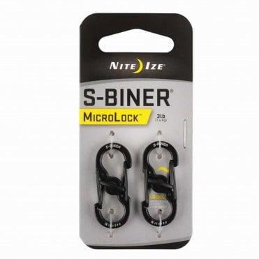 Niteize S-Biner Microlock Stainless - 2 Pack - Black