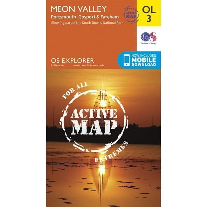 Ordnance Survey  Explorer Active Map OL03 Meon Valley, Porstmouth, Gport & Fareham