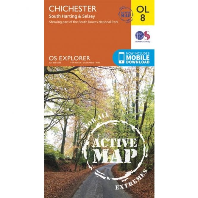 Ordnance Survey  Explorer Active Map OL08 Chichester, South Harting & Selsey