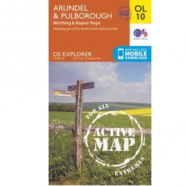 Ordnance Survey Explorer Active Map OL10 Arundel & Pulborough