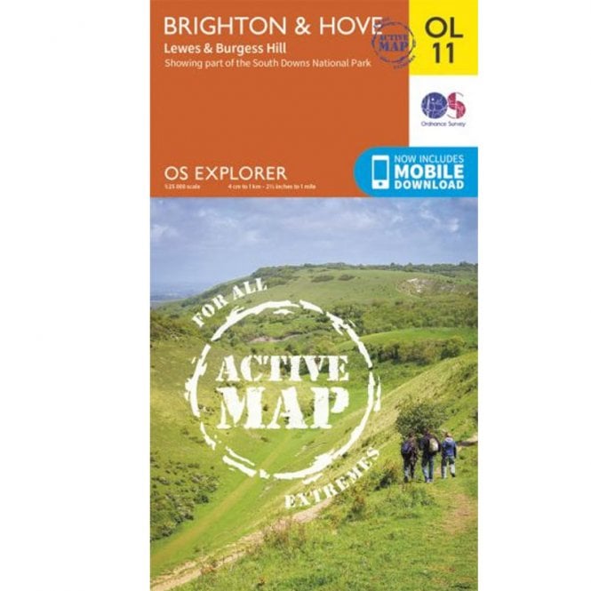 Ordnance Survey  Explorer Active Map OL11 Brighton & Hove