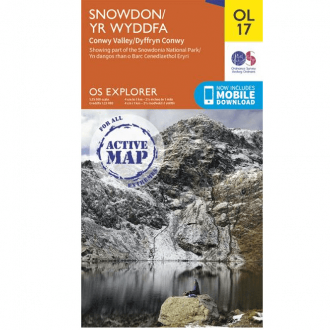 Ordnance Survey  Explorer Active Map OL17 Snowdon/Yr Wyddfa And Conwy Valley/Dyffryn Conwy