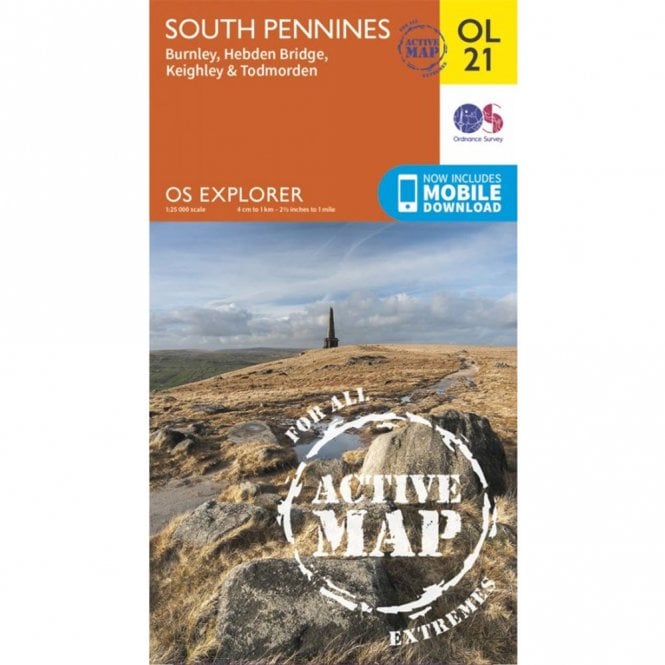 Ordnance Survey  Explorer Active Map OL21 South Pennines