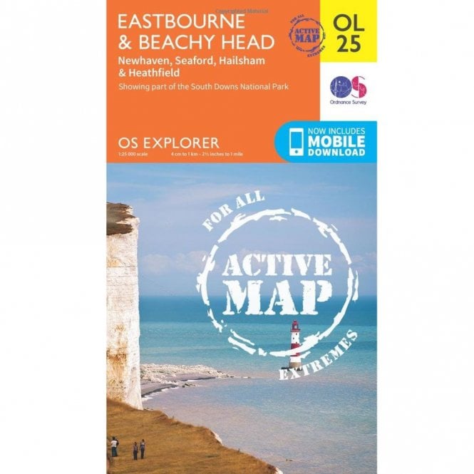 Ordnance Survey  Explorer Active Map OL25 Eastbourne & Beachy Head