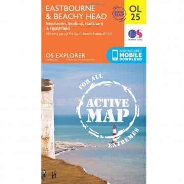 Ordnance Survey Explorer Active Map OL25 Eastbourne & Beachy Head