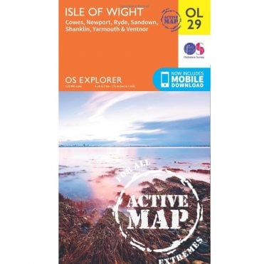 Ordnance Survey Explorer Active Map OL29 Isle Of Wight