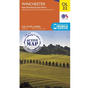 Ordnance Survey Explorer Active Map OL32 Winchester, New Alresford & East Meon