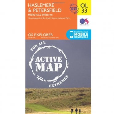 Ordnance Survey Explorer Active Map OL33 Haslemere & Petersfield