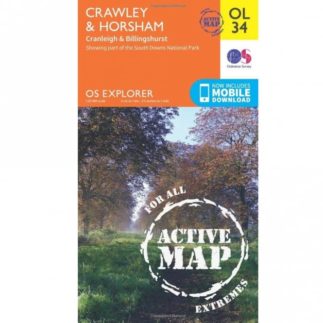 Ordnance Survey  Explorer Active Map OL34 Crawley & Horsham