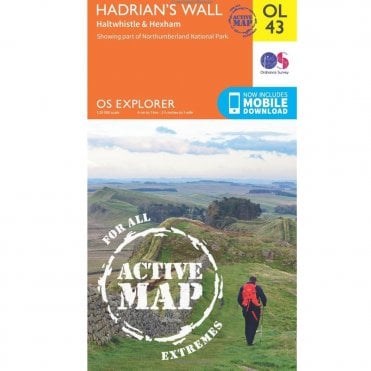 Ordnance Survey Explorer Active Map OL43 Hadrians Wall