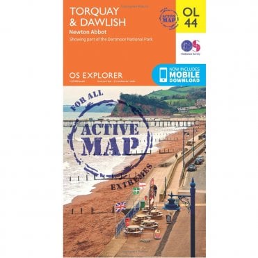 Ordnance Survey Explorer Active Map OL44 Torquay & Dawlish, Newton Abbot
